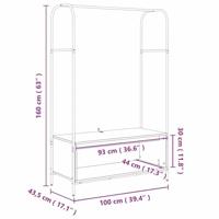 Kledingrek met opslag Bruin 100 x 44 x 160 cm Bewerkt hout - thumbnail