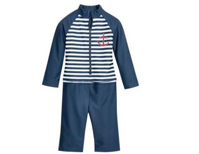 Playshoes zwempak lange mouw Anker Marine Wit-98-104