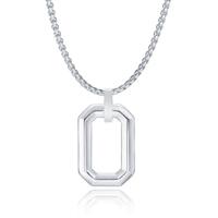 Mendes Herenketting met Minimalistische Geometrische Hanger - Zilver - thumbnail