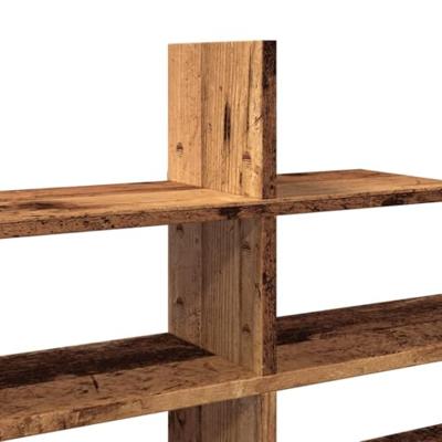 Wandschap 124,5x18x60,5 cm bewerkt hout oud houtkleurig
