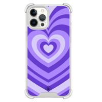 iPhone 12 Pro Max shockproof hoesje - Hart swirl paars - thumbnail