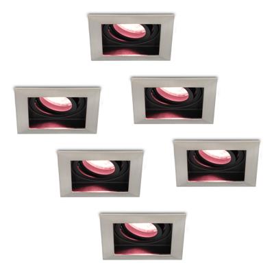 Hofronic Set van 6 stuks smart WiFi+Bluetooth LED inbouwspots Vierkant Durham RGBWW kantelbaar IP20 Hofronic Set van 6 stuks smart WiFi+Bluetooth LED inbouwspots Vierkant Durham RGBWW kantelbaar IP20