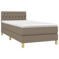 Boxspring met matras stof taupe 80x200 cm - thumbnail