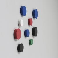 Nobo magneten, 20 mm, rood, blister van 8 stuks - thumbnail