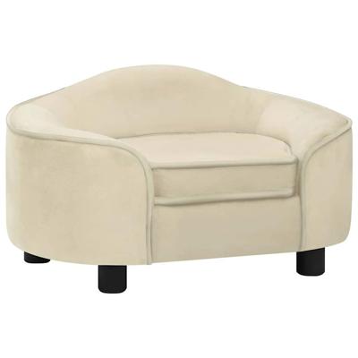 Hondenbank 67x47x36 cm pluche crmekleurig