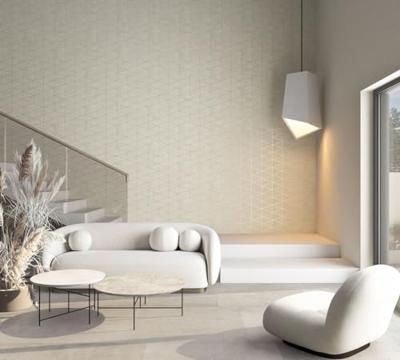 Marburg Travertino Behang met gevlochten wickerlook - 33385
