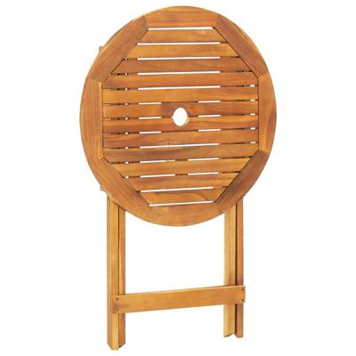 3-delige Bistroset bladpatroon stof en massief hout - thumbnail