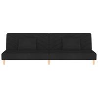 Slaapbank 2-zits met 2 kussens stof zwart - thumbnail