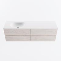 MONDIAZ VICA 160cm badmeubel onderkast Underlayment 4 lades. Wastafel MOON links zonder kraangat, kleur Talc. - thumbnail