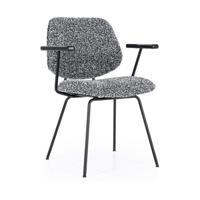 Eleonora Jon eetkamerstoel met arm Maywood Zwart - thumbnail
