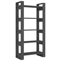 Boekenkast/kamerscherm 80x35x160 cm massief hout grijs - thumbnail