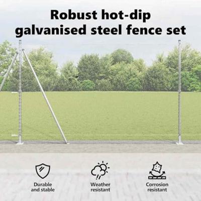 VidaXL Afrasteringspaal zilver 10 x 1,6 m (13 mm gaas) staal