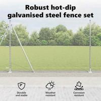 VidaXL Afrasteringspaal zilver 10 x 1,6 m (13 mm gaas) staal - thumbnail