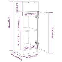 Badkamerkast 32x34x90 cm bewerkt hout wit - thumbnail