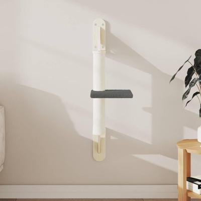 VidaXL Kattenmeubel wandgemonteerd met krabpaal 85,5 cm donkergrijs