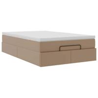Ottoman bed met matras 120x190 cm kunstleer cappuccinokleurig - thumbnail