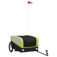 VidaXL Fietstrailer 45 kg ijzer zwart en groen - thumbnail