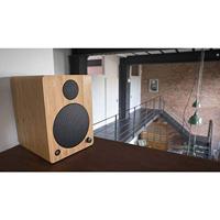 Wavemaster CUBE MINI bamboe - luidsprekersysteem (36 watt) met bluetooth-streaming, digitale aansluiting en IR-afstandsbediening, actieve boxen, gebruik voor TV/tablet/smartphone, bamboe (66372) - thumbnail
