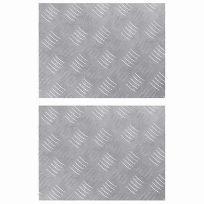 VidaXL Trap tread rechthoekig 2 pcs zilver 40 x 30 cm aluminium