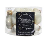 12 Glazen sterren 40 mm wol wit KSD Decoris - Decoris - thumbnail