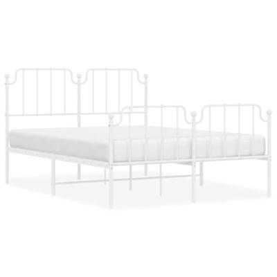 Bedframe met hoofd- en voeteneinde metaal wit 140x200 cm Bedframe met hoofd- en voeteneinde metaal wit 140x200 cm