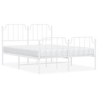 Bedframe met hoofd- en voeteneindemetaal wit 140x200 cm - thumbnail
