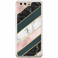 Huawei P10 siliconen hoesje - Marble stripes - thumbnail