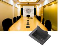 Kramer Tabel Mount Modulaire Multi-Connection Oplossing - Handmatig Intrekbare Deksel - ZILVER - - thumbnail