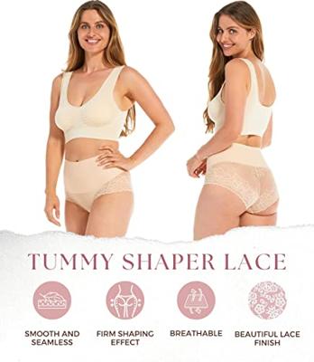 Magic sterke buik corrigerende slip - Tummy shaper Lace - Kanten shapewear slip voor een platte buik - XL - Huidskleur - Onderbroek - Ondergoed- -