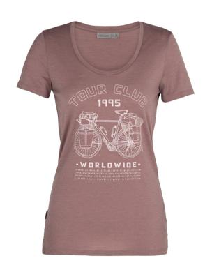 Icebreaker Tech Lite SS Scoop Tour Club 1995 Dames T-shirt Suede XL