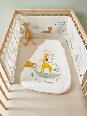 WILDLIFE Oeko-Tex® ademende bedbumper ecru/meerkleurig