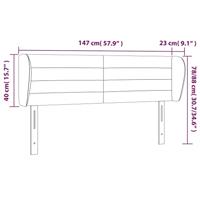 Hoofdbord met randen 147x23x78/88 cm fluweel roze - thumbnail