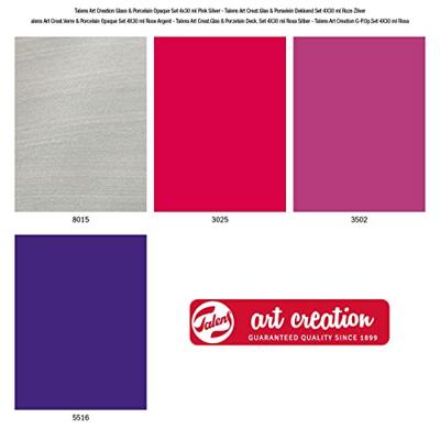 Talens art creat.glas & porselein dekkend 4 x30ml roze zilver