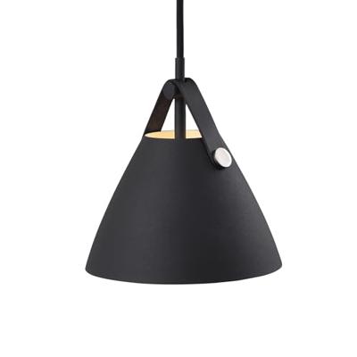 Hanglamp zwart metaal en leer &apos;Strap 16&apos; GU10 DFTP 16 cm