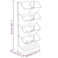 Plantenbakkenset 4 st verticaal polypropeen antracietkleur - thumbnail