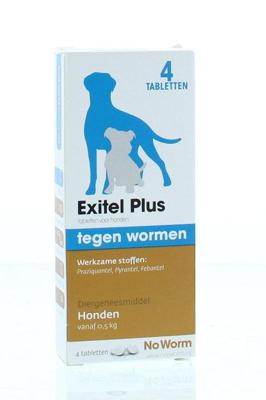 No Worm Exitel Plus voor honden vanaf 0,5 kg 4 tabletten