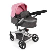 Combi-poppenwagen Yolo - Melange Roze - thumbnail