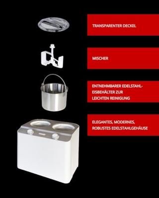 Unold Doppio Compressie-ijsmachine 2,4 l 250 W Gesatineerd staal, Wit