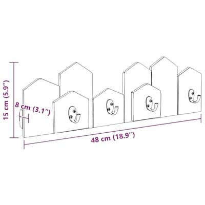 Hanger Bruin 48 x 8 x 15 cm Massief Mahoniehout