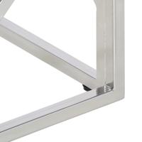 Salontafel roestvrij staal en massief bielshout zilverkleurig - thumbnail