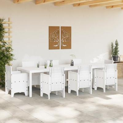 Tuintafel 300x100x73 cm poly rattan wit