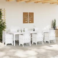 Tuintafel 300x100x73 cm poly rattan wit - thumbnail