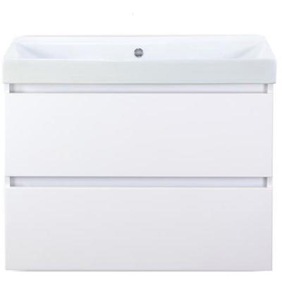 Maxx XL Badmeubelset 80 cm - Wit Hoogglans - Wastafel Just Zonder Kraangat