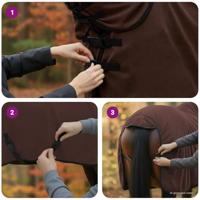 VidaXL Paardendeken volledig donkerbruin polyester - thumbnail
