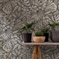 Noordwand Botanica Behang met grote bladeren 33305 - thumbnail