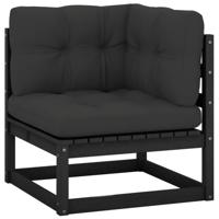 Tuinhoekbank met antracietkleurige kussens massief grenenhout - thumbnail