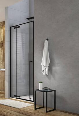 Royal Plaza Guard draaideur met 1x vast deel 90x200cm links/rechts mat zwart-helder 1563217