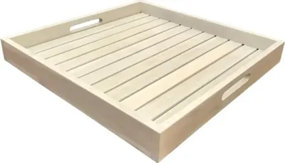 Own Living dienblad hout vierkant 50x50x6cm wit