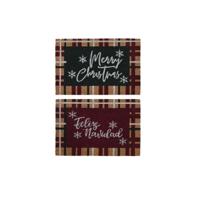 Deurmat DKD Home Decor Wit Bruin Rood Groen PVC Kokosvezel 60 x 40 x 1,5 cm (2 Stuks) - thumbnail