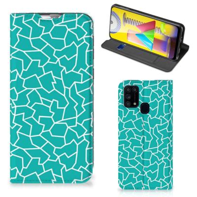 Samsung Galaxy M31 | Bookcase | Cracks Blue Samsung Galaxy M31 | Bookcase | Cracks Blue